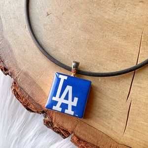 MLB LA Dodgers WinCraft LifeTiles Mens Necklace Team Logo Blue Tile